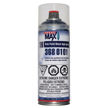 Spraymax, Peter Kwasny 1K Trim Paint - Gloss Black, Can 3680101